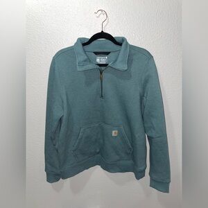 Carhartt Teal Quarter-Zip Sweatshirt